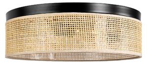 Toolight Toolight, APP1902-3C, stropné svietidlo plafón s ratanovým tienidlom, Ø 40 cm, 3× E27, hnedá, OSW-63001