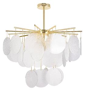 Toolight Toolight, APP1948-3CP, závesné svietidlo so sklenenými diskami, Ø 66,5 cm, 4×E14, zlatá lesklá, OSW-63007