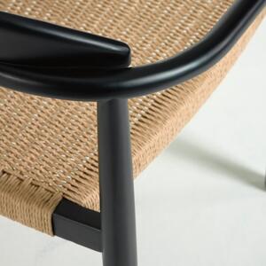Béžovo-čierna záhradná stolička z eukalytového dreva Kave Home Glynis