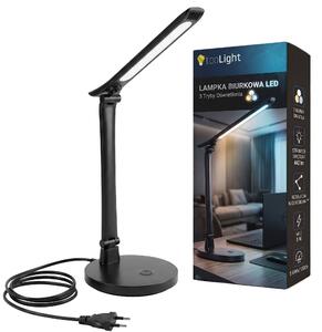 Toolight Toolight, JNH048-T, LED stolná lampa s 3 farbami svetla, 5 W, čierna, OSW-56240