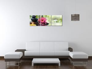 Gario 3 dielny obraz na plátne Nádherný relax pri sviečkach Veľkosť: 150 x 50 cm