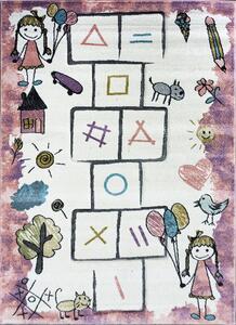 BE Detský koberec Smart Kids 22923 PINK – ružový obdĺžnikový, skákačka Rozmer: 120x180 cm