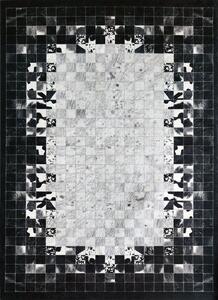 BE Koberec Porte 2054 GREY – sivý čierny obdĺžnikový Rozmer: 50x80 cm