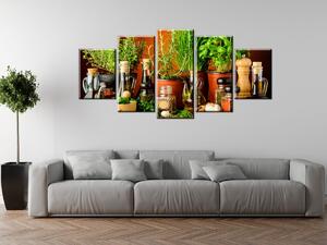 Obraz na plátne Zeleninové prísady - 5 dielny Rozmery: 150 x 105 cm
