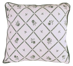 Bavlnený poťah na vankúš Lovisa Green / White 45 × 45 cm