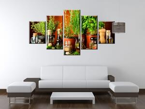 Obraz na plátne Zeleninové prísady - 5 dielny Veľkosť: 150 x 80 cm