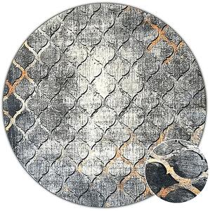 BE Koberec Porte 0066 GREY GOLD – sivý žltý okrúhly Rozmer: 80 cm