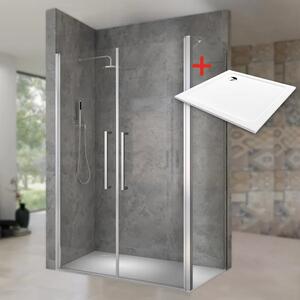 HANY ROCKY 80x80 Číre Sprchovací kút štvorcový s mramorovou vaničkou