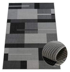 BE Koberec Lotus 9303 GREY – sivý čirny obdĺžnikový Rozmer: 50x80 cm