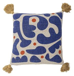 Vankúš z recyklovanej bavlny Eviaya Blue 45 × 45 cm