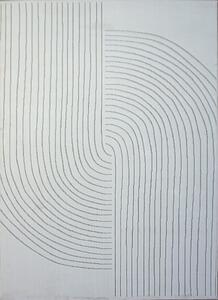 BE Koberec Kolekcia Zen Garden 2403 WHITE – biely obdĺžnikový Rozmer: 60x100 cm