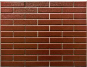 Obkladové panely 3D OS03-K03-F01, cena za kus, rozmer 440 x 580 mm, malá tehla červená so striebornou škárou, IMPOL TRADE