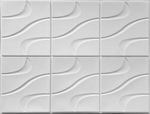 Obkladové panely 3D OS33-K01, cena za kus, rozmer 440 x 580 mm, vlnovky biele, IMPOL TRADE