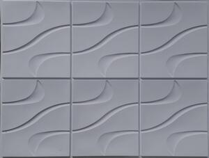 Obkladové panely 3D OS33-K05, cena za kus, rozmer 440 x 580 mm, vlnovky sivé, IMPOL TRADE