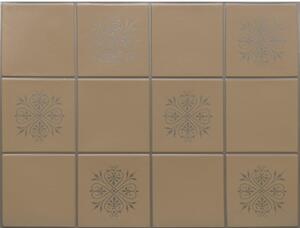 Obkladové panely 3D OS25-K02-F01, cena za kus, rozmer 440 x 580 mm, obklad malý hnedý so strieborným dekorom, IMPOL TRADE