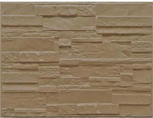 Obkladové panely 3D OS31-K02, cena za kus, rozmer 440 x 580 mm, ukladaný kameň hnedý, IMPOL TRADE