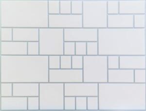 Obkladové panely 3D OS19-K01-F01, cena za kus, rozmer 440 x 580 mm, nepravidelný obklad hladký so striebornou škárou, IMPOL TRADE