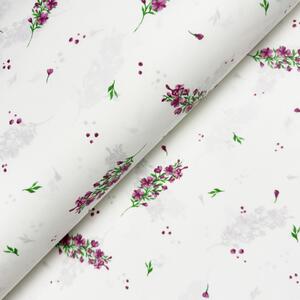 Š.240cm Ervi Bavlnená látka/plátno - Ružový kvet jari - 30804-3, metráž