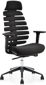 MERCURY kancelárska stolička FISH BONES PDH čierny plast, čierna 26-60, 3D podrúčky