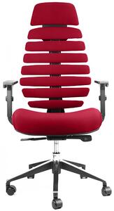 MERCURY kancelárska stolička FISH BONES PDH čierny plast, 26-68 červená, 3D podrúčky