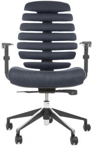MERCURY kancelárska stolička FISH BONES čierny plast, 26-60-5 tmavo šedá, 3D podrúčky