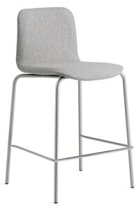 Barová stolička LABELL, výška sedadla 650 mm, strieborná/svetlošedá
