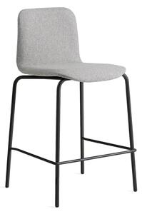 Barová stolička LABELL, výška sedadla 650 mm, čierna/svetlošedá