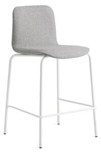 Barová stolička LABELL, výška sedadla 650 mm, biela/svetlošedá