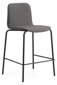 Barová stolička LABELL, výška sedadla 650 mm, čierna/hnedá