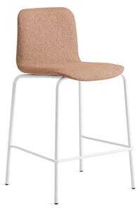 Barová stolička LABELL, výška sedadla 650 mm, biela/medená