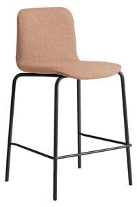 Barová stolička LABELL, výška sedadla 650 mm, čierna/medená
