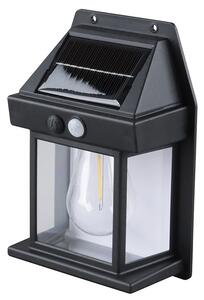 SOLIGHT LED solárna lucerna nástenná, teplá biela, 12x17cm, čierna