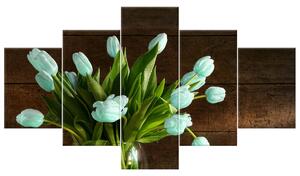 Gario 5 dielny obraz na plátne Modrý tulipán Veľkosť: 125 x 70 cm