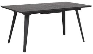Jedálenský stôl čierny MDF železo 160/200 x 90 cm rozkladací obdĺžnikový tvar pre 6 osôb moderný štýl kuchyňa jedáleň