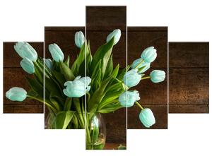 Gario 5 dielny obraz na plátne Modrý tulipán Veľkosť: 100 x 63 cm