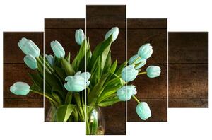 Gario 5 dielny obraz na plátne Modrý tulipán Veľkosť: 100 x 63 cm