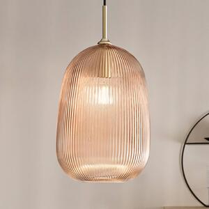 Luce Ambiente Design Závesné svietidlo DUKE, jantárová, Ø 21 cm, sklo, Krémová / jantárovo žltá, Obývacia izba / jedáleň, Sklo, Závesné svietidlo