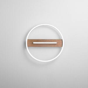 Luce Ambiente Design LED nástenné svetlo Azimuth, Ø 40 cm, čierna/v odtieni dreva, kov, Tmavé drevo, Obývacia izba / jedáleň, kov, Moderný, Nástenné svietidlo