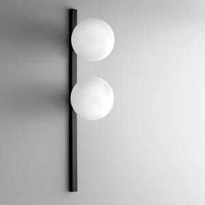 Luce Ambiente Design Nástenné svetlo Enoire, výška 60 cm, čierna, kov/sklo, 2-pl., Čierna, Obývacia izba / jedáleň, kov, Moderný