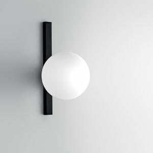 Luce Ambiente Design Nástenné svetlo Enoire, výška 28 cm, čierna, kov/sklo, 1-pl., Čierna, Obývacia izba / jedáleň, kov, Moderný
