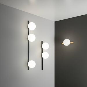 Luce Ambiente Design Nástenné svetlo Enoire, výška 90 cm, čierna, kov/sklo, 3-pl., Čierna, Obývacia izba / jedáleň, kov, Moderný