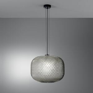 Luce Ambiente Design Závesné svietidlo Ashford, dymovo sivá, Ø 40 cm, sklo, Hliník / sivá / zinok, Obývacia izba / jedáleň, Sklo, Závesné svietidlo