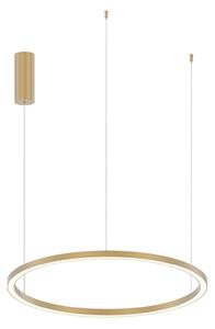 Luce Ambiente Design LED závesné svietidlo Hoop, zlatá, Ø 80 cm, kov,, Mosadz / zlato, Obývacia izba / jedáleň, Hliník, Moderný, Závesné svietidlo