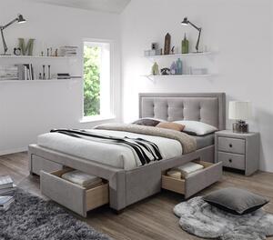 Béžová čalúnená posteľ AROVE 160 x 200 cm