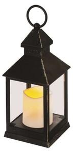 EMOS Lampáš LED dekorácia Antik s časovačom teplá biela blikajúca čierna
