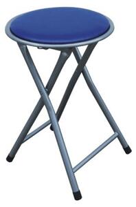 Skladací taburet/stolička Ivola (modrá ekokoža + sivá) . Vlastná spoľahlivá doprava až k Vám domov. 1063868