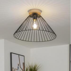 Brilagi - LED Prisadený luster CERIA WIRE 1xE27/40W/230V pr. 45 cm čierna/dub
