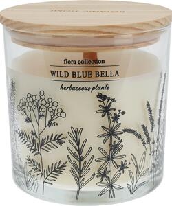 Vonná sviečka Flora Collection, Wild Blue Bella, 10 x 10 cm