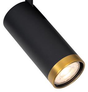 Moderné stropné bodové svietidlo čierne s bronzovým 2-svetlom nastaviteľné - Renna