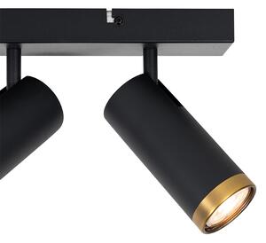 Moderné stropné bodové svietidlo čierne s bronzovým 4-svetlo nastaviteľným - Renna